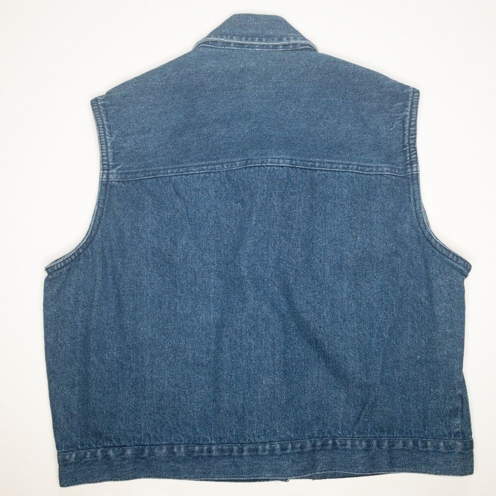 KZK 90s Vintage Denim Button Front Vest - Picture 2 of 4